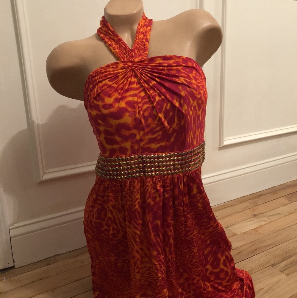 Laundry by Shelli Segal orange red dress